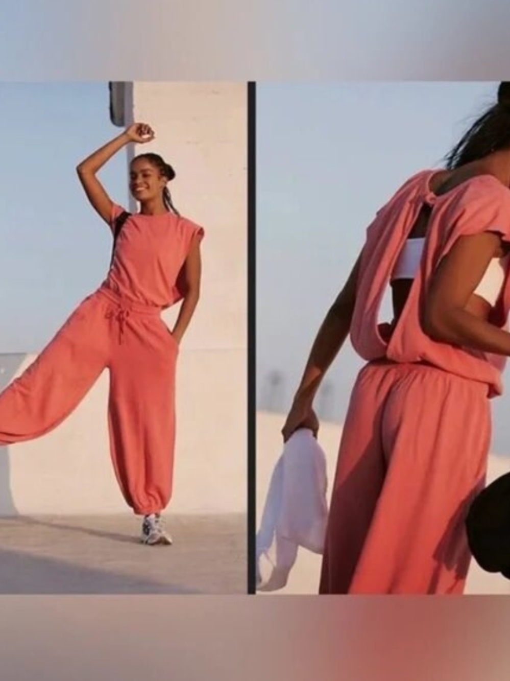 Free People Throw and Go Onesie Size Small Pink/Coral - Picture 2 of 4